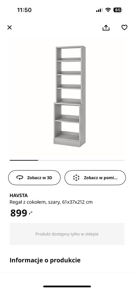 Zestaw mebli Ikea Havsta szare + gratis stolik