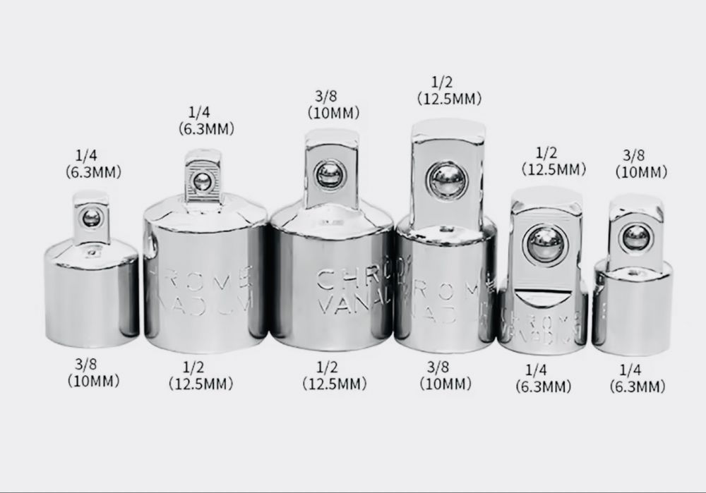 адаптер перехідник 1/4" 3/8" 1/2" гайкового ключа гайковерта трещотки