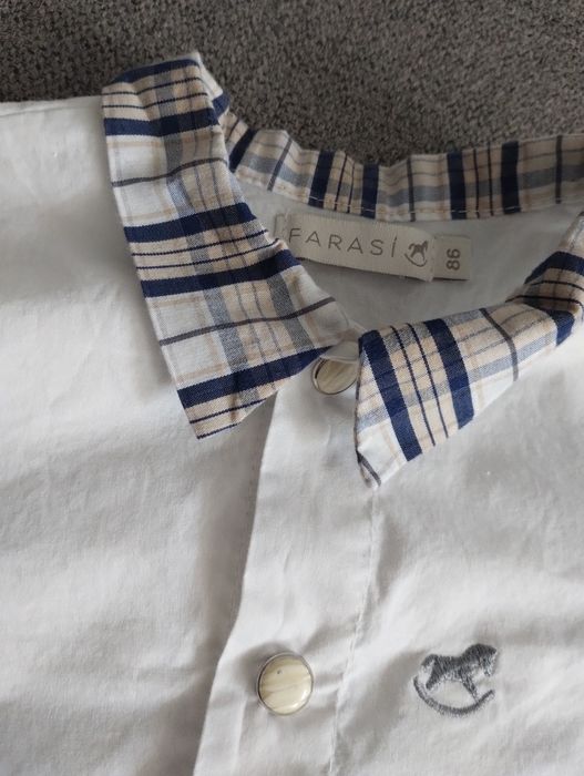 Strój wizytowy elegancki 86 + buty + kocyk + skarpetki na chrzest rocz