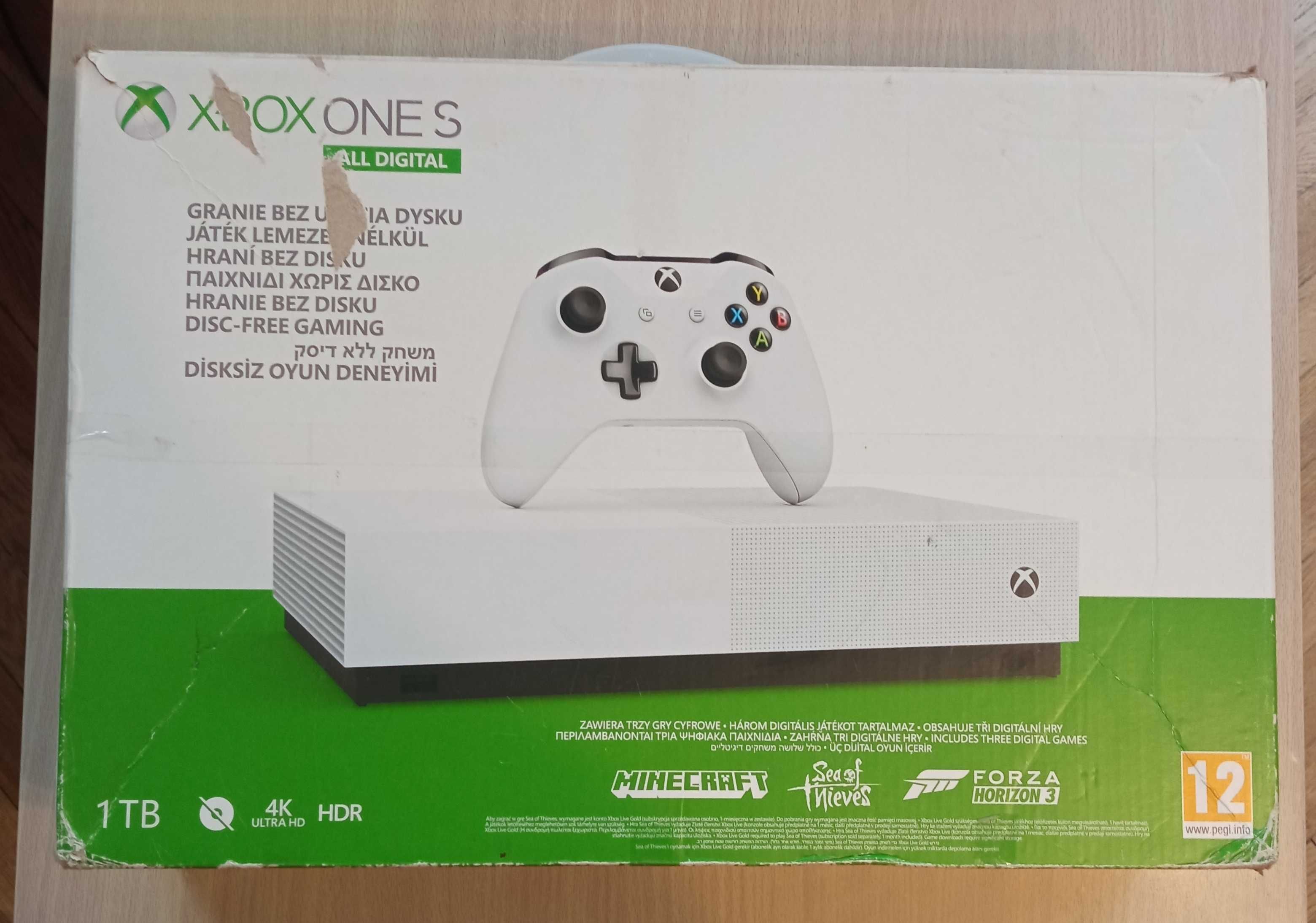Konsola Xbox One S All-Digital Edition 1 TB biała + pad i kabelki