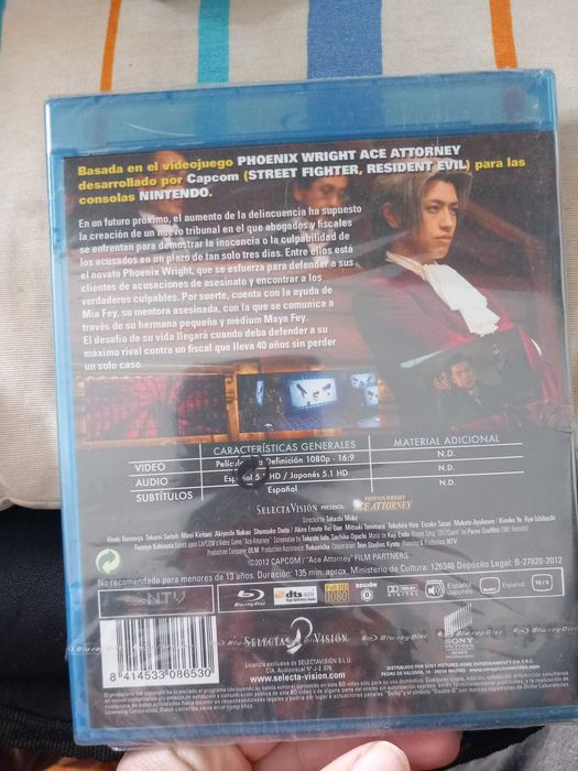 Phoenix Wrigth Ace Attorney DVD + Blue Ray áudio e leg em espanhol