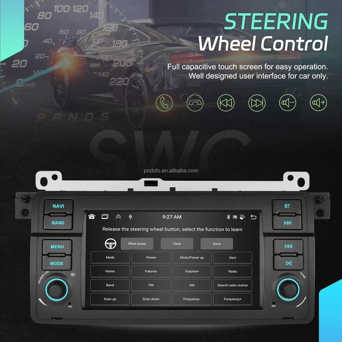 Rádio 7" BMW Serie 3 E46 c/ CarPlay/Android Auto GPS (4/64GB) NOVO