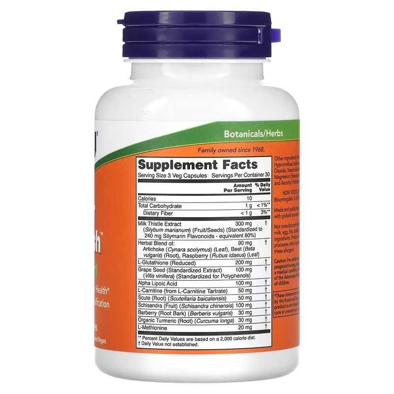 Now Foods Liver Refresh здоровье печени. 90 растительных капсул
