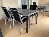 Mesa em Alumínio com 4 Cadeiras - Marca Belga Jati&Kebon