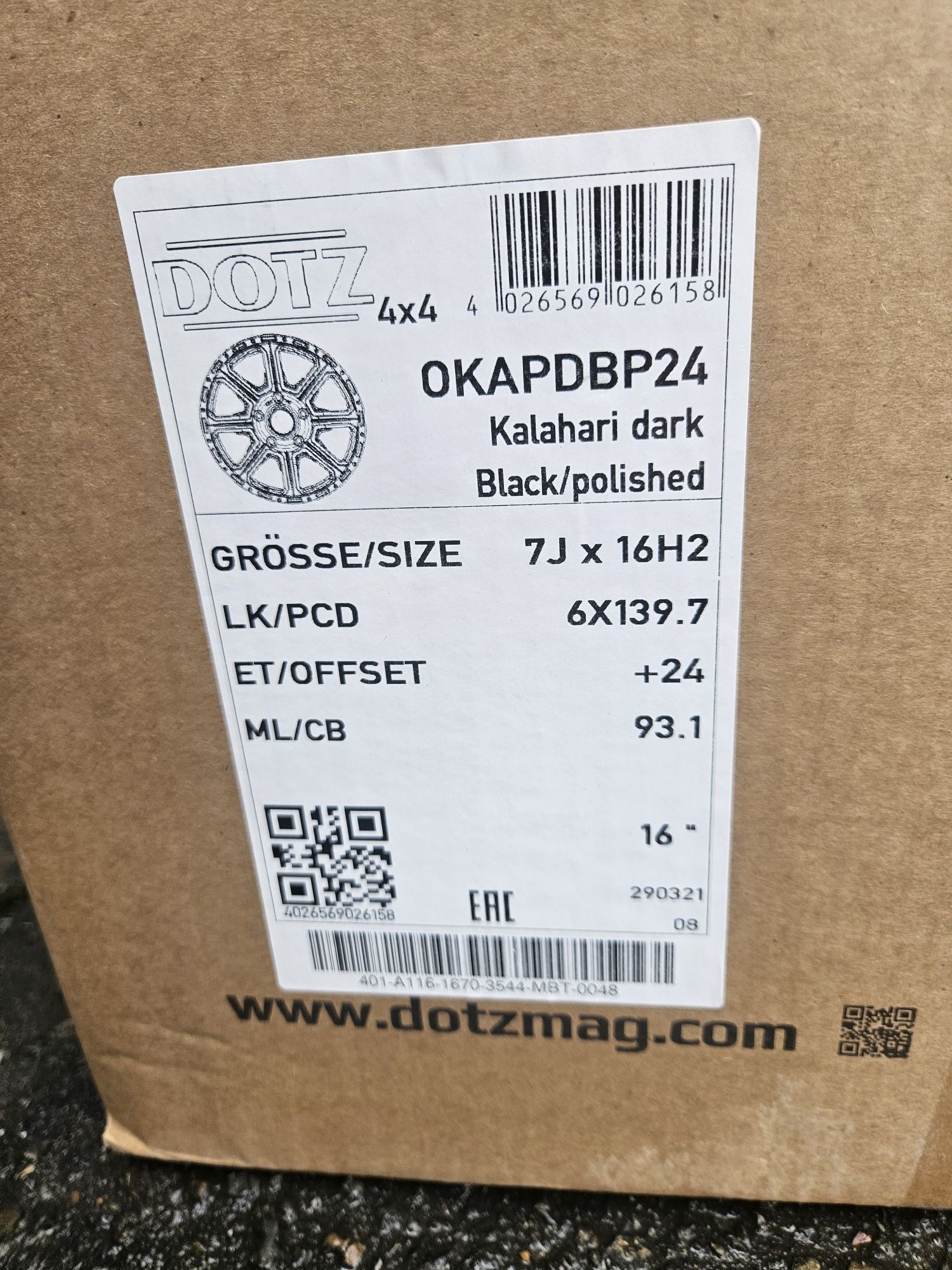Felgi aluminiowe 6x139.7 et 24 7j 93.1 dotz