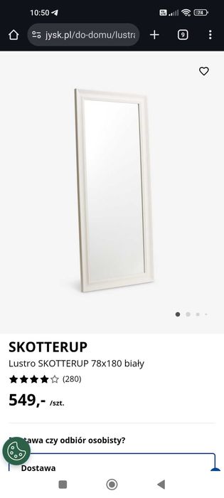 Duże białe lustro
