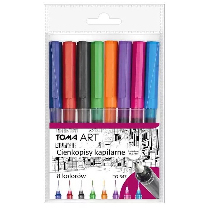 Cienkopis kapilarny 8 kolorów. Toma. Nowy Produkt