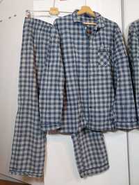 Niebieska koszula w kratę XL piżama w kratkę granatowa piżama we wzory