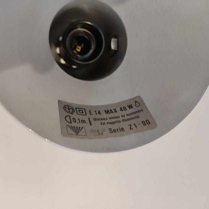 Pequeno candeeiro branco "Veneta Lumi" - Vintage Space Age 70´s