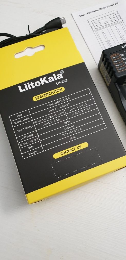 Ładowarka baterii akumulatorów LiitoKala Lii-202 Li-Ion 18650 aa aaa