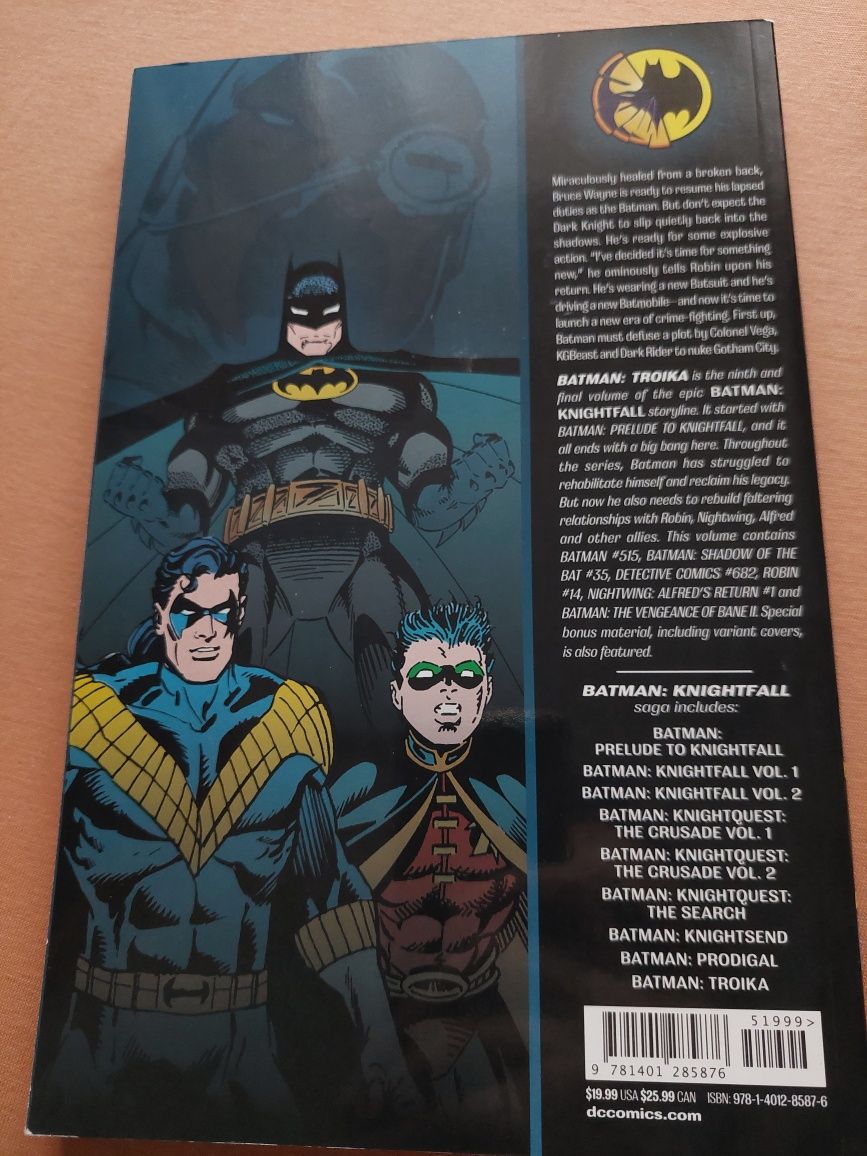 Batman Troika Ang (saga Knightfall) Unikat Nowy Początek