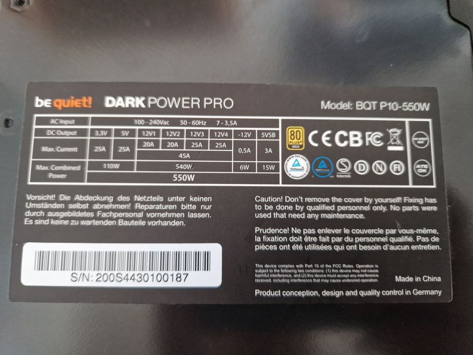 BEQUIET DarkPowerPro P10 1550W 24+8/(8(6+2))×2відео/3sata блок живленн