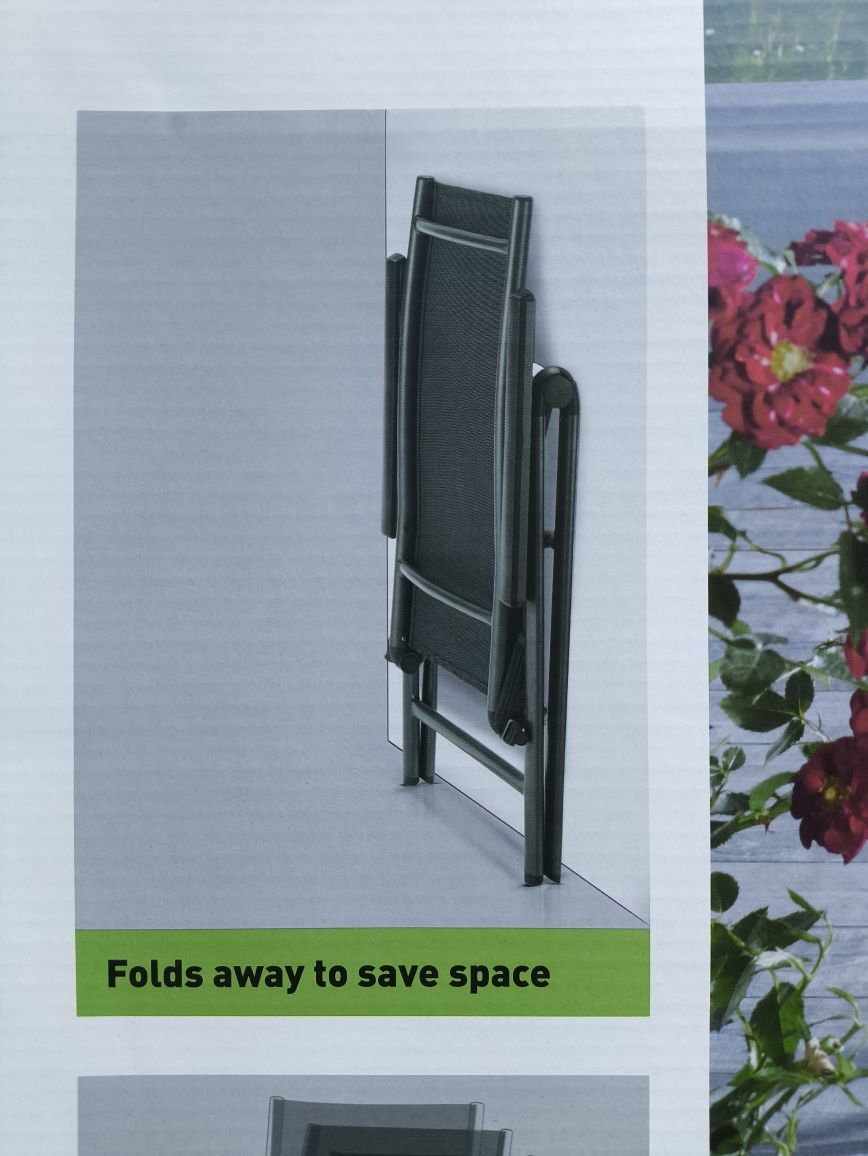 Fotel ogrodowy Livarno Houston , składany, aluminiowy, antracyt, 7 poz