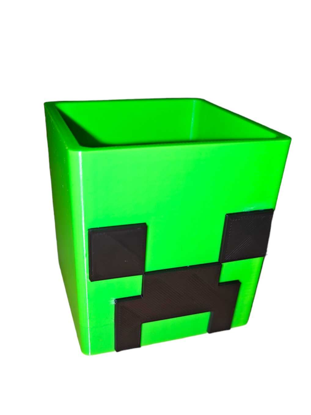 Minecraft Creeper Organizer pojemnik zielony neon tanio na biurko