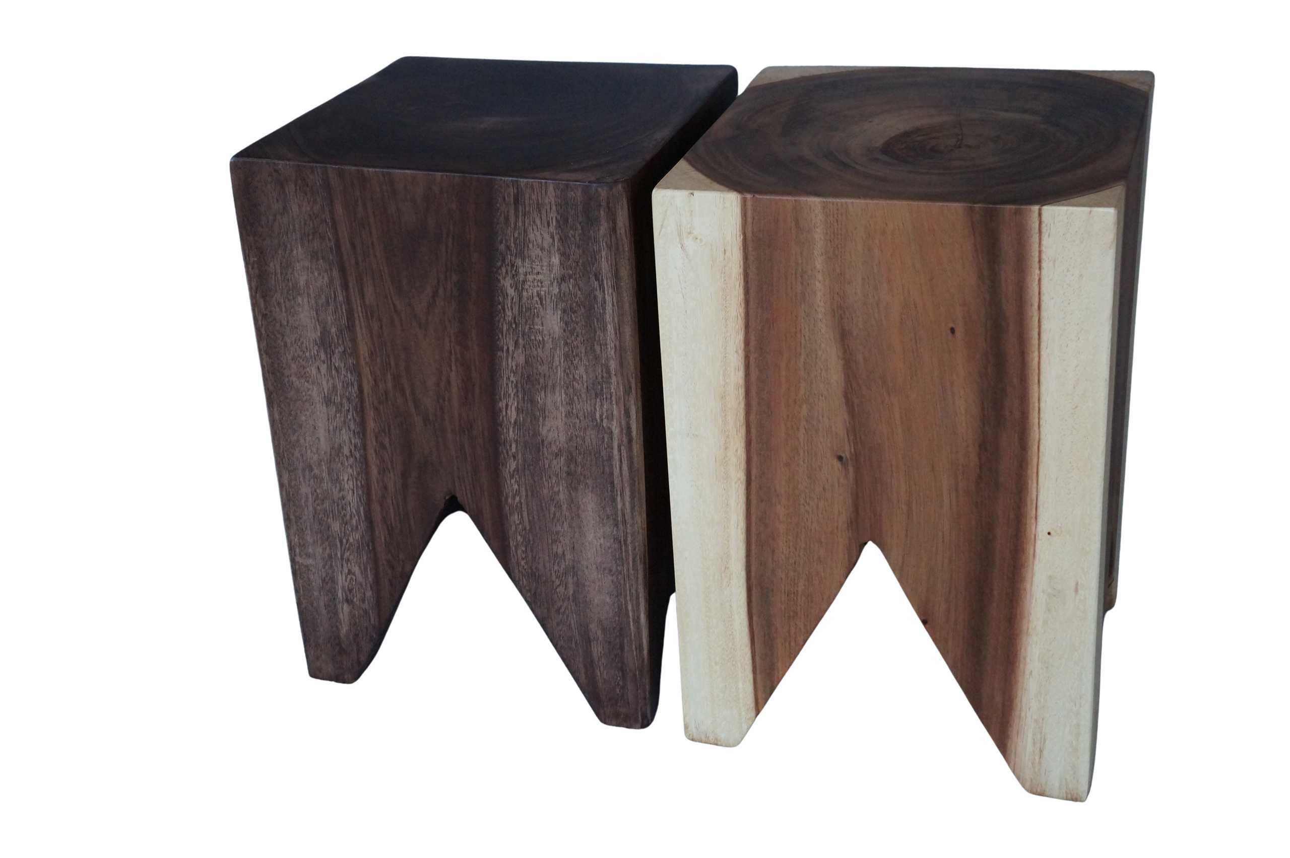 Drewniane siedzisko krzesło taboret kwietnik suar wood 45 cm