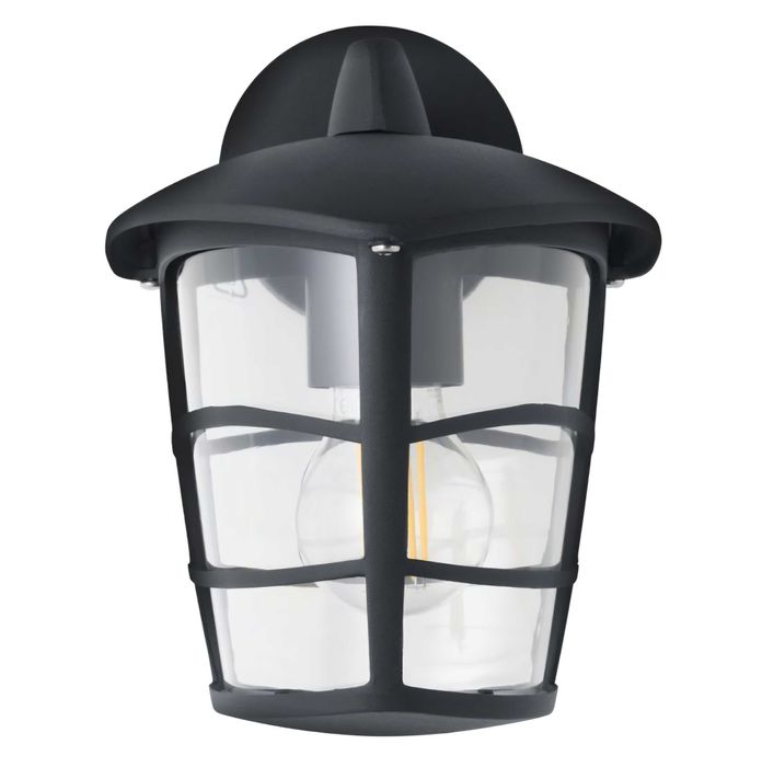 Lampa ścienna kinkiet zewnętrzny alu klasyczny czarny E27 Eglo ALORIA