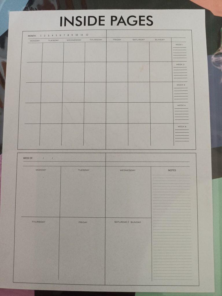 Planer dziennik notes kalendarz format A5