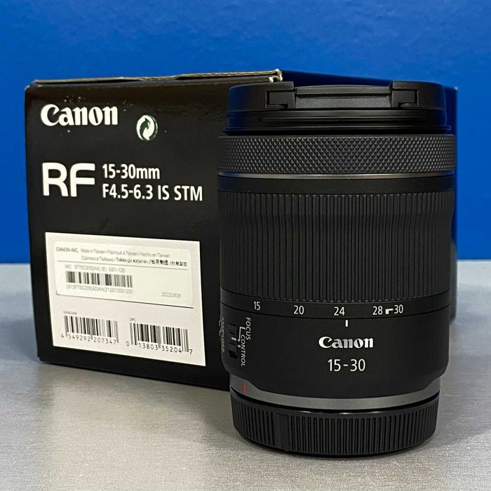 Canon RF 15-30mm f/4.5-6.3 IS STM - NOVA - 3 ANOS DE GARANTIA