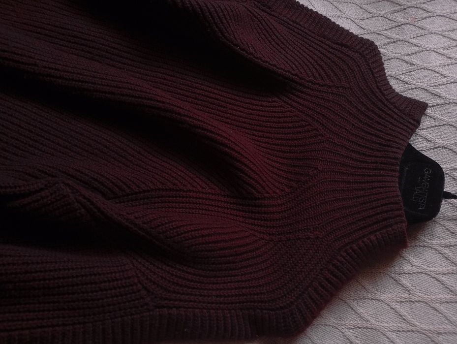 H&M XS-M luźny pudelkowy sweter w kolorze bordowym burgund