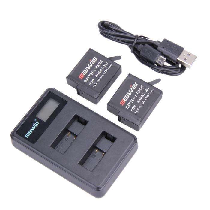 Carregador Duplo USB + 2 Baterias Hero 5 Black - Novo - Portes Gratis