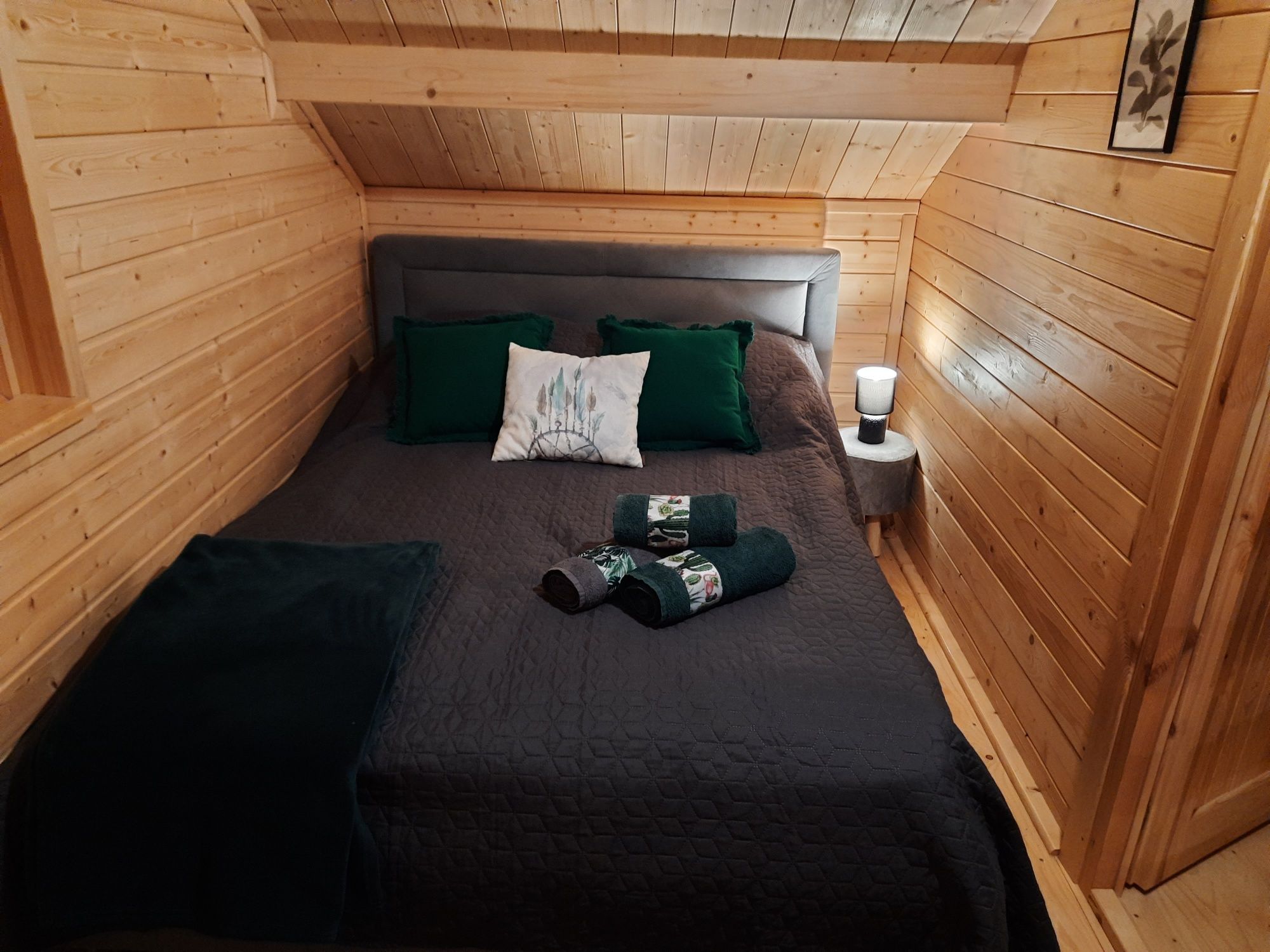Domek drewniany z kominkiem, SAUNA