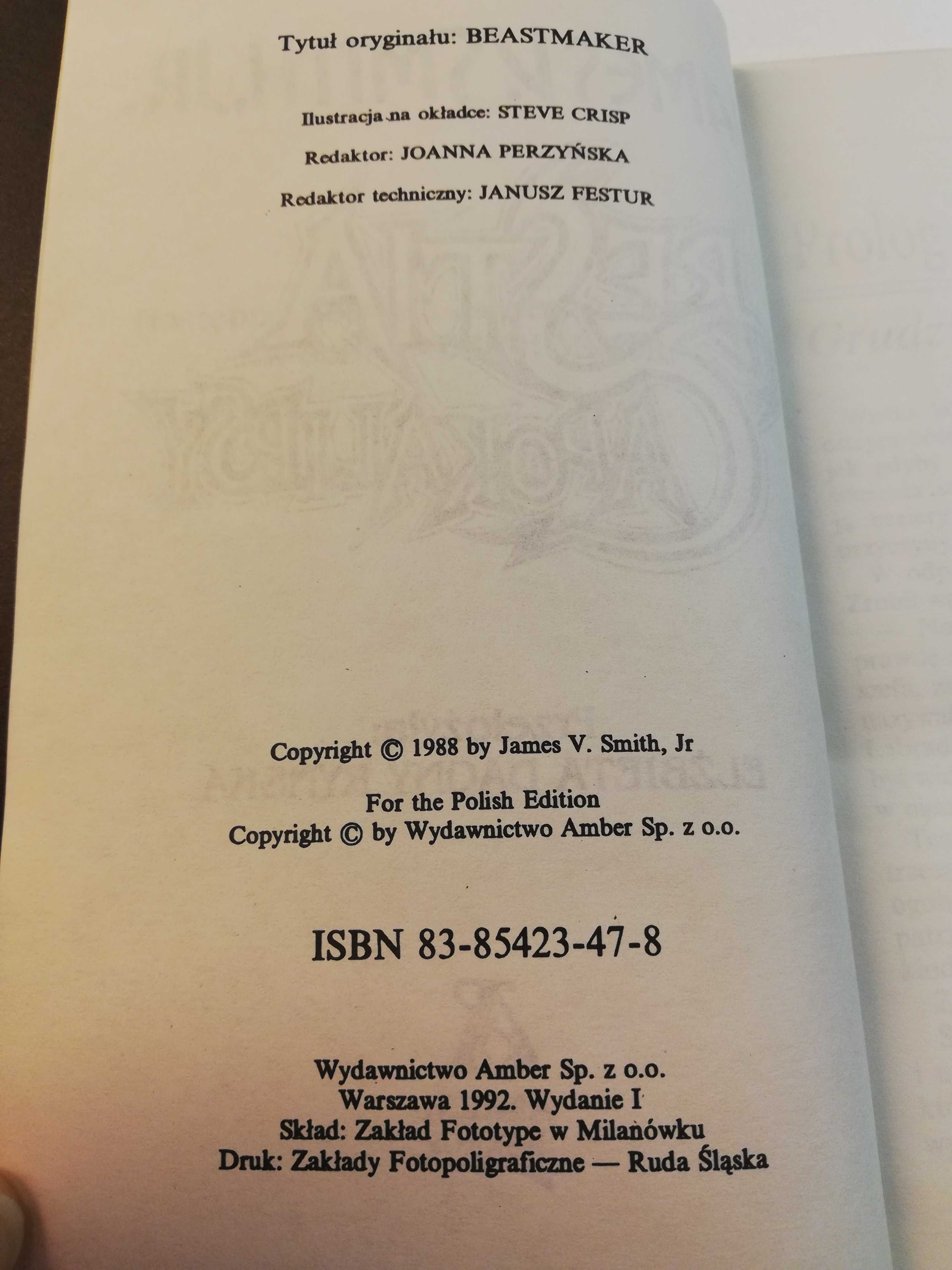 Horror: Bestia apokalipsy - James V. Smith Jr. - wydanie I - 1992 rok