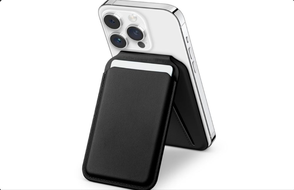 Шкіряний чохол-гаманець з підставкою Satechi MagSafe Black