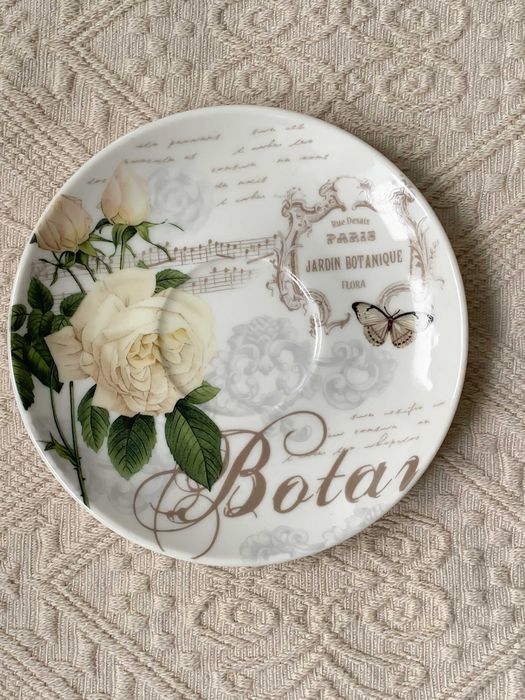 Easy Life filiżanka ze spodkiem róże napisy porcelana 220 ml