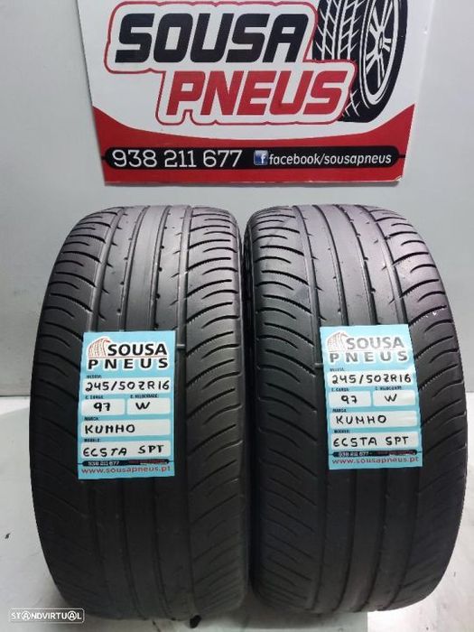 2 pneus semi novos 245-50r16 kumho - oferta dos portes
