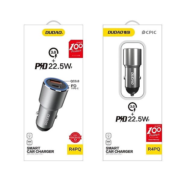 Dudao ładowarka samochodowa USB / USB Typ C Power Delivery Quick Charg