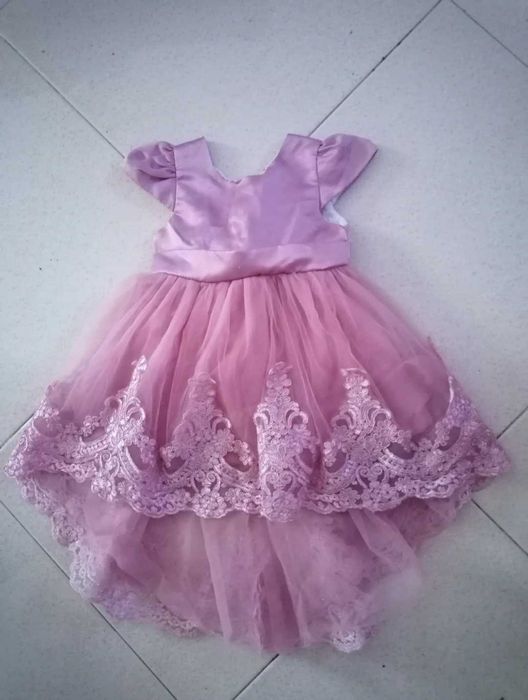 Vestido rosa de cerimónia para menina 18-24 meses