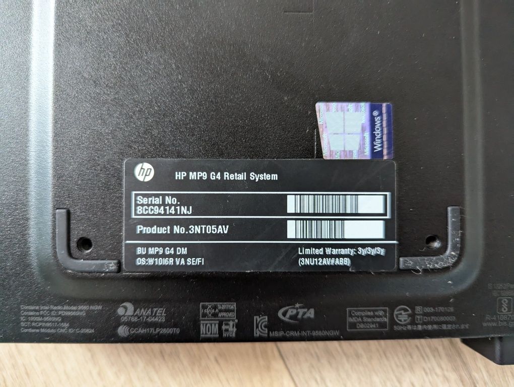 Неттоп HP mp9 gen 4 i3-8100t міні ПК