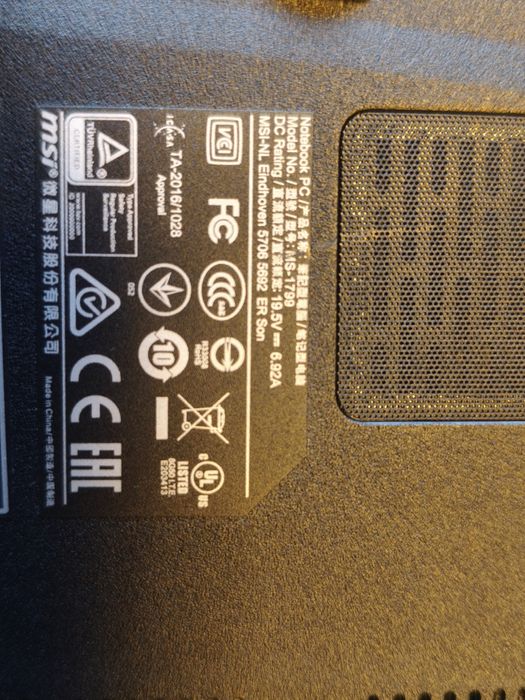 Laptop Gamingowy MSI GV72 7RD, bardzo dobry stan.