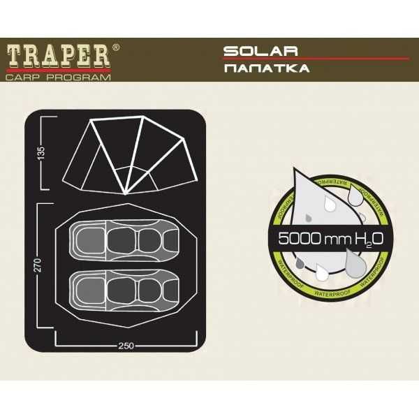 Палатка+тент карповая Traper Namiot Solar 80030 Польша рыбацкая