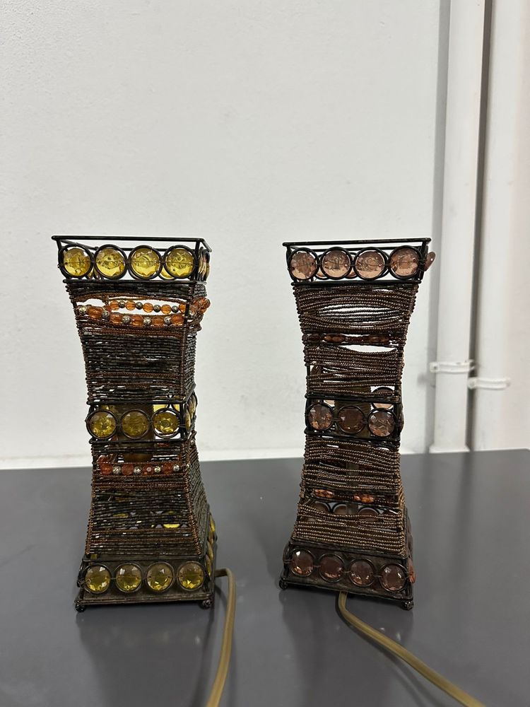 Candeiros marroquinos com pedraria (25 cm de altura)