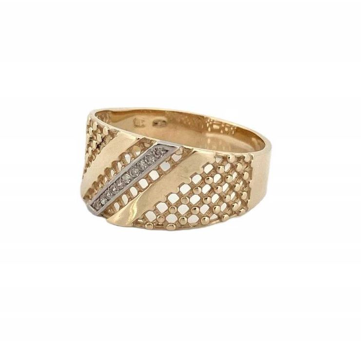 Elegancki Złoty Pierścionek ZŁOTO p.585 r.18 CUDO