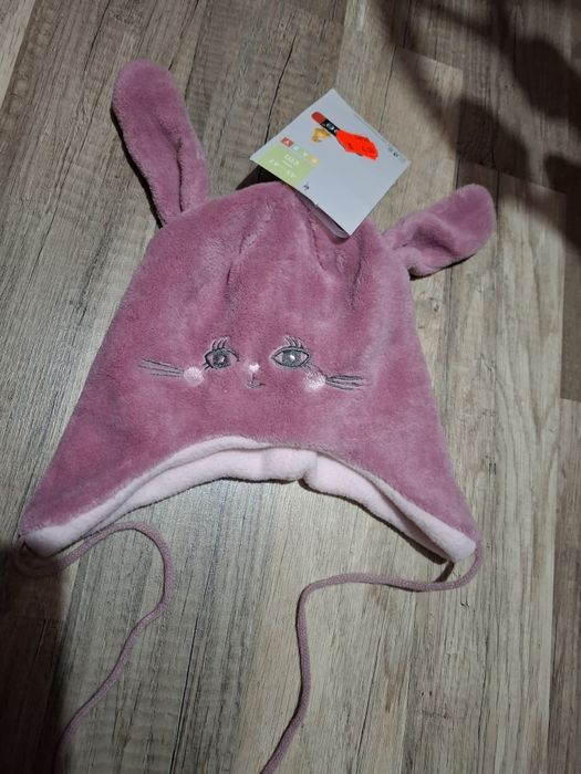 Nowa ciepła czapka dla dziewczynki 45 cm - 47 cm