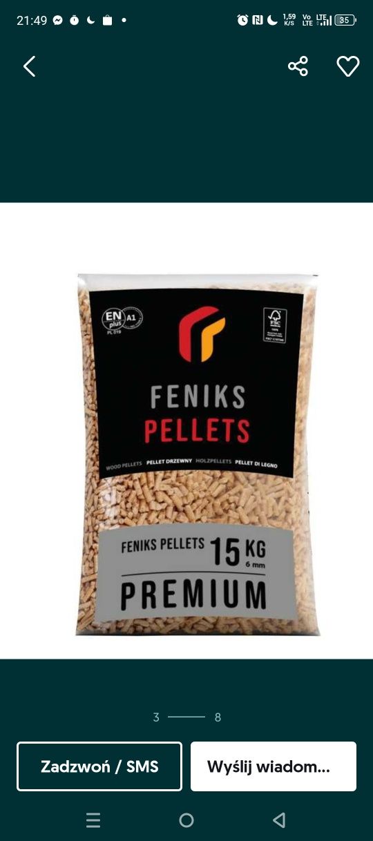 Pellet FENIKS  ENplus A1 również pellet  Rezult, Terra, Plant Energy