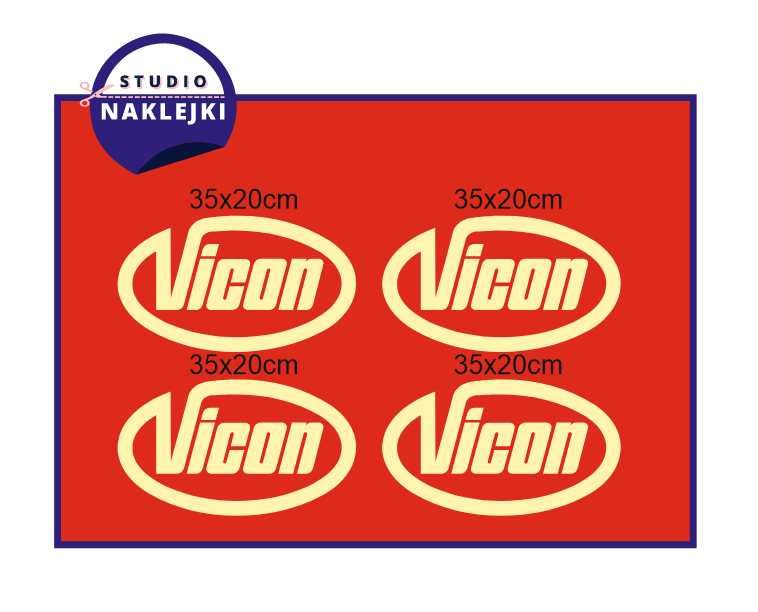 Naklejki Vicon 35x20cm 4szt prasa kosiarka rozsiewacz zgrabiarka
