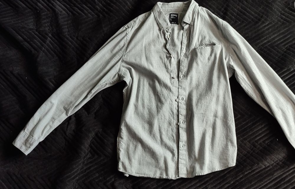 Koszula męska szara długi rękaw