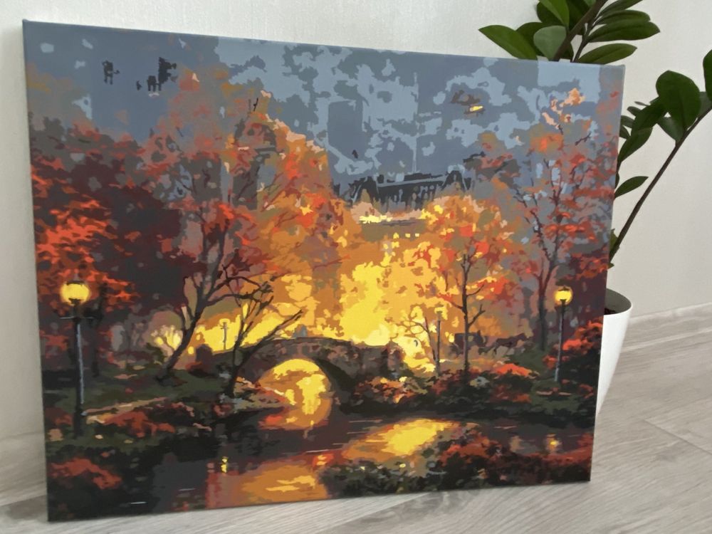 Картина Пионы, Центральный парк, Осень, Нью Йорк, Орхидеи