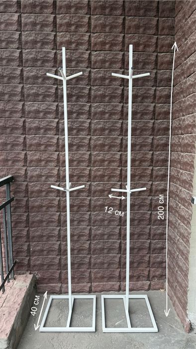 Стійка/рейл/вішалка для одягу, металева, біла, лофт