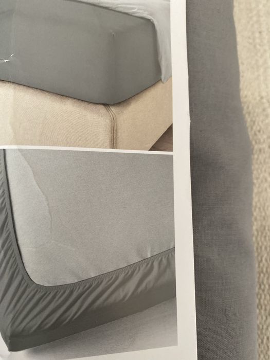 Ikea DVALA prześcieradło 140 x200 cm szare