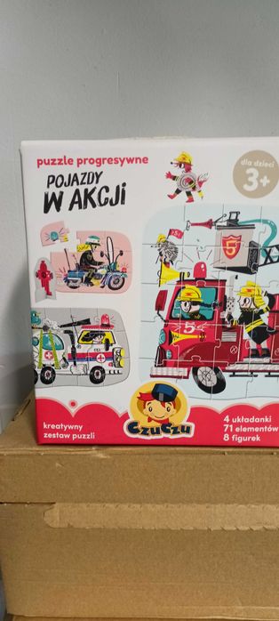 CzuCzu pojazdy w akcji. Puzzle progresywne.
