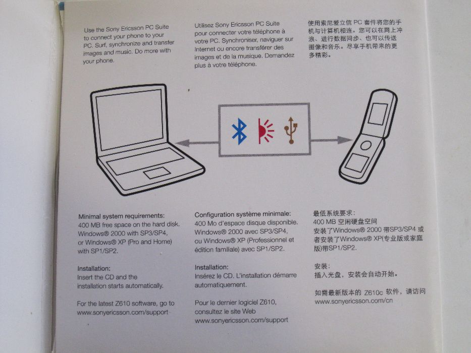 Установочный диск на телефон Sony Ericsson Z610