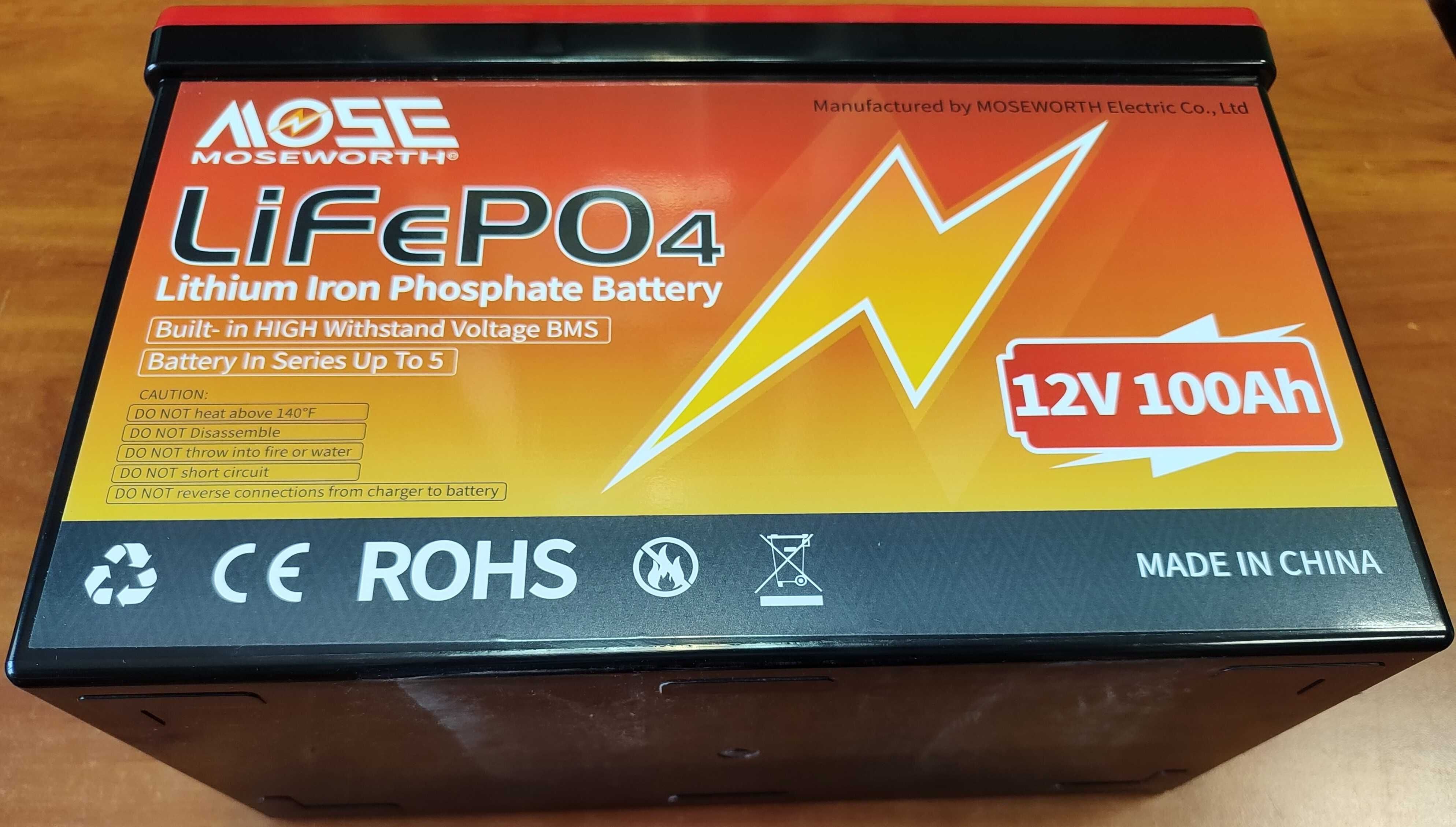 Акумулятор MOSEWORTH LiFePO4 12V/100AH BMS Bluetooth SMART + зарядка