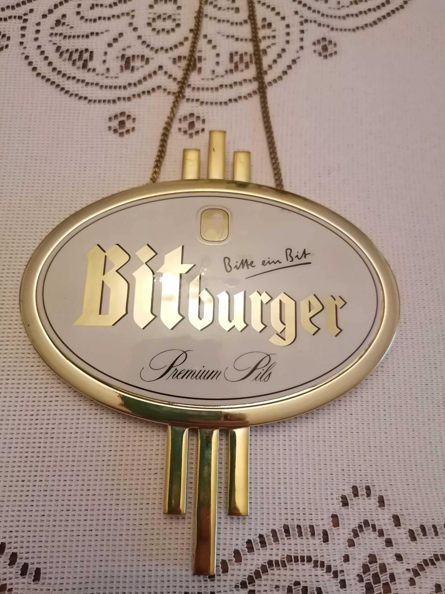 Tabliczka z browaru Bitburger