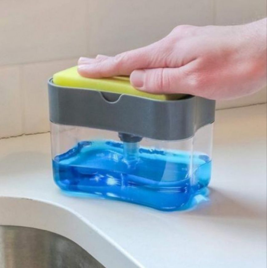 Органайзер-для мочалок с мыльницей и дозатором Soap Pump Sponge Caddy