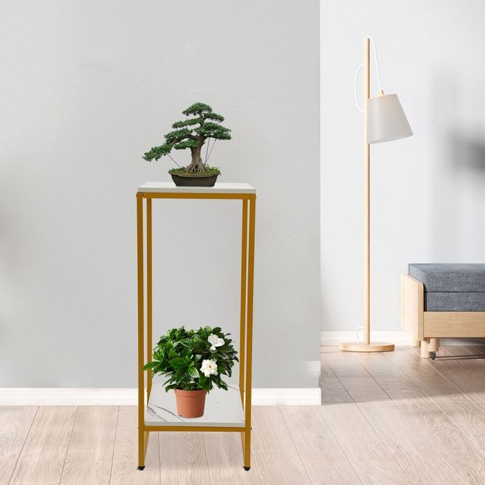 Stojak na Kwiaty Zloty z wyrazem Marmuru