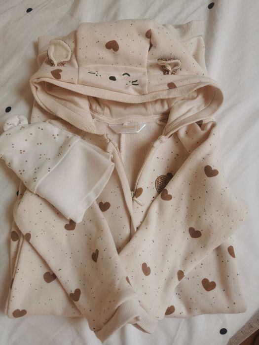 Kombinezon jesienno zimowy mayoral newborn akcesoria buciki czapka